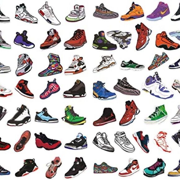 Lot of 100 Random Nike Air Jordan Vinyl Stickers - Picture 4 of 4